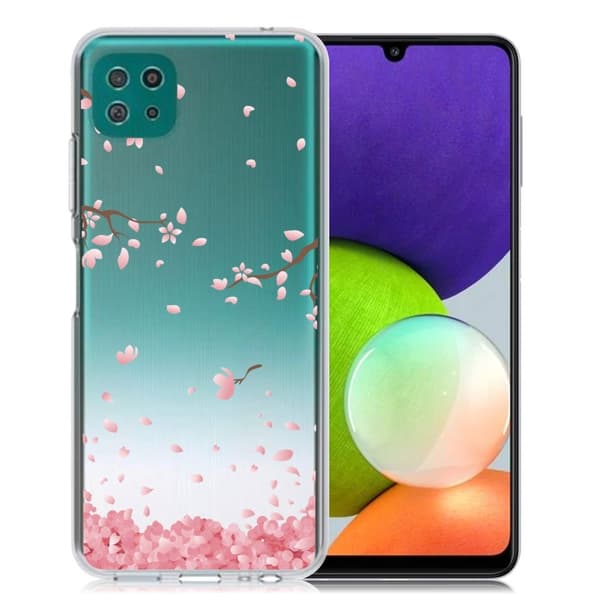Deco Samsung Galaxy A22 5G Etui - Lyserød blomst