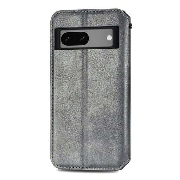 Læretui med A Stilfull Rhombus Imprint til Google Pixel 7a - Grå