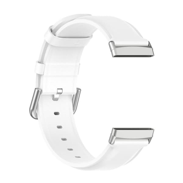 Fitbit Sense 2 / Versa 4 / 3 urrem i ægte læder - Hvid