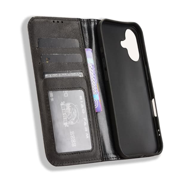 iPhone 17 læderetui med pung - Sort