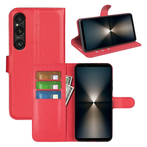 Classic Sony Xperia 1 VII flip etui - Rød