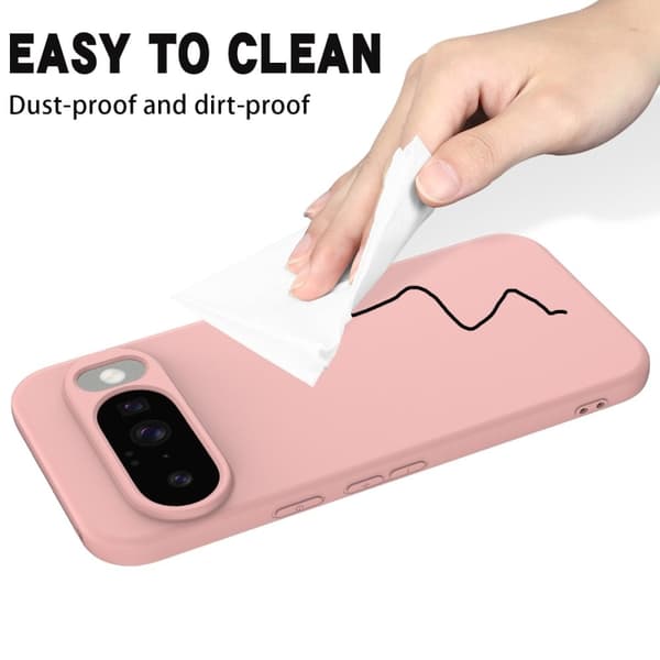 Matt Google Pixel 10 skal av flytande silikon - Rosa