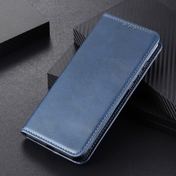 Wallet-style ægte Læder Flipcase til Samsung Galaxy A02s - Blå