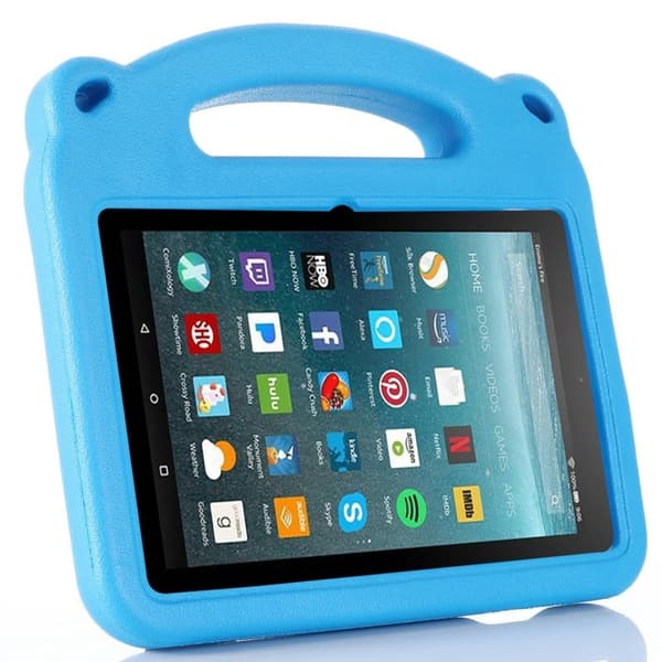 Amazon Fire 7 (2022) tegneserie panda stil deksel - Blå