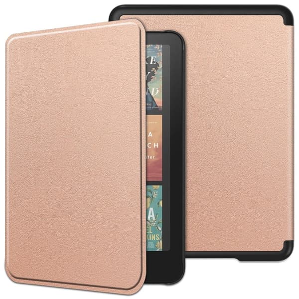 Amazon Kindle Paperwhite (2024) Etui Bumpresistent og PU E-Reader Cover Support Auto Wake / Sleep - Rødguld