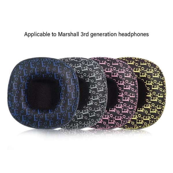 Marshall Major III Replacement Ear Pads Protein Leather Headphones Ear Cushions - Sort / Lyserød