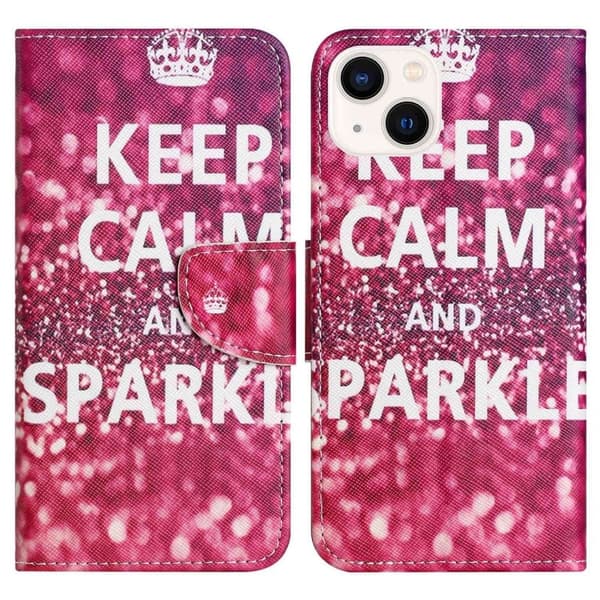 Wonderland iPhone 14 Plus Läppäkotelo - Keep Calm And Sparkle
