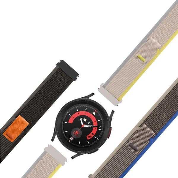 20mm Universal nylon trail loop urrem - Sort / Grå