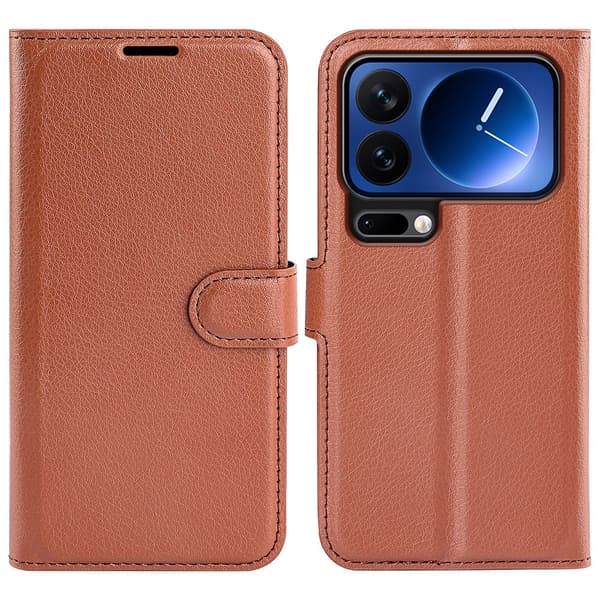 Klassisk Xiaomi 17 Pro flip etui - Brun