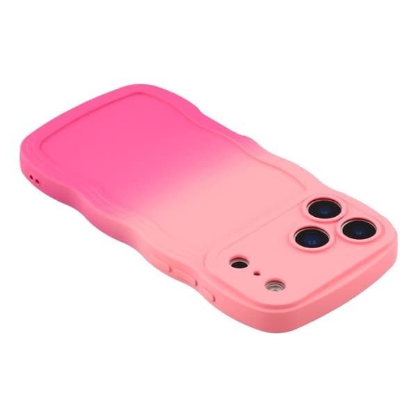 iPhone 17 Pro Max-etui med gradientfarge, gummiert og fleksibelt - Rosa + Rose