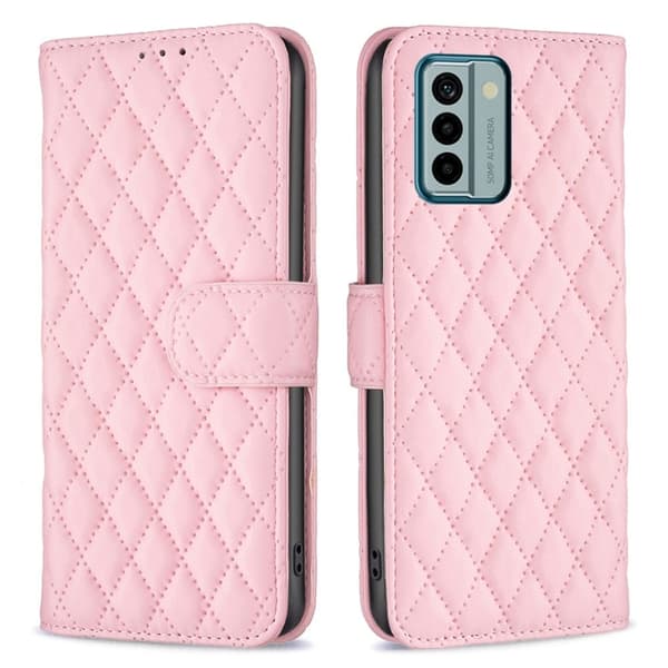 Rhombus mat Nokia G22 flip etui - Pink