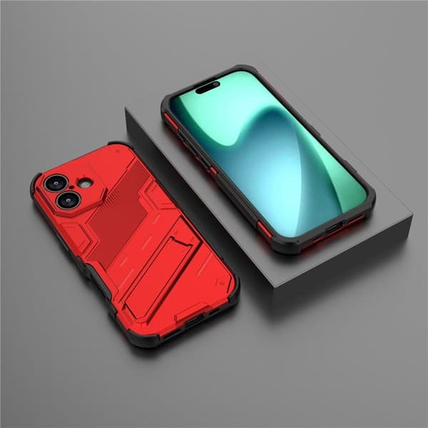 Støtsikkert hybriddeksel med et moderne preg for iPhone 17 - Rød