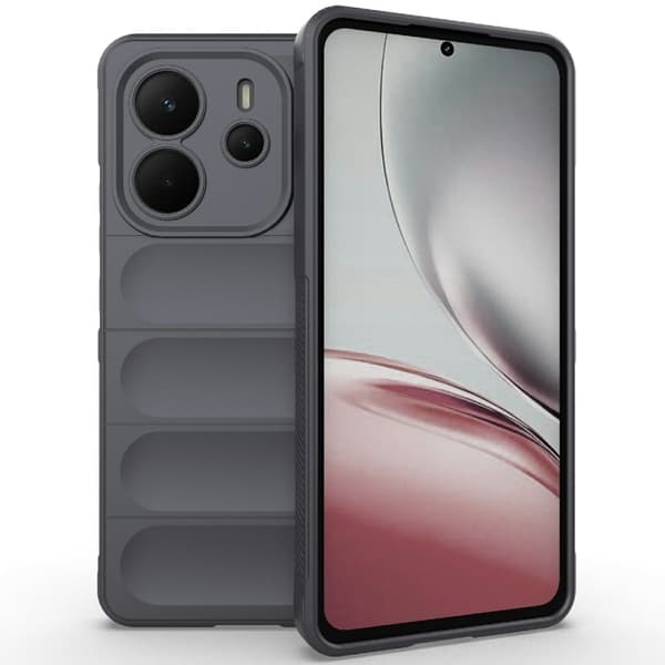 Mjukt greppformat Xiaomi Redmi Note 14 4G skal - Mörkgrå