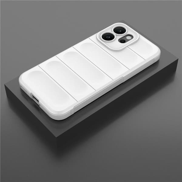Mjukt greppformat Oppo Reno14 skal - Vit