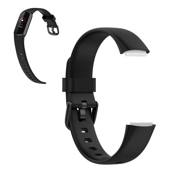 Fitbit Luxe ensfarvet silikoneurrem - Sort / Størrelse: S