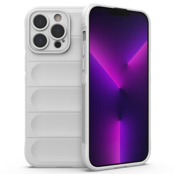 Mjukt greppformat iPhone 14 Pro Max skal - Vit