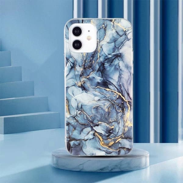 Marble iPhone 12 / 12 Pro Suojakotelo - Harmaa