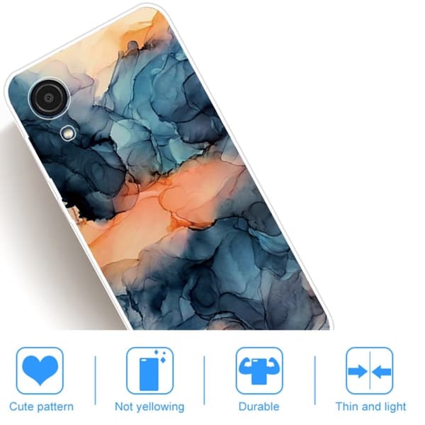 Marble Samsung Galaxy A03 Core Etui - Orange Between The Blues