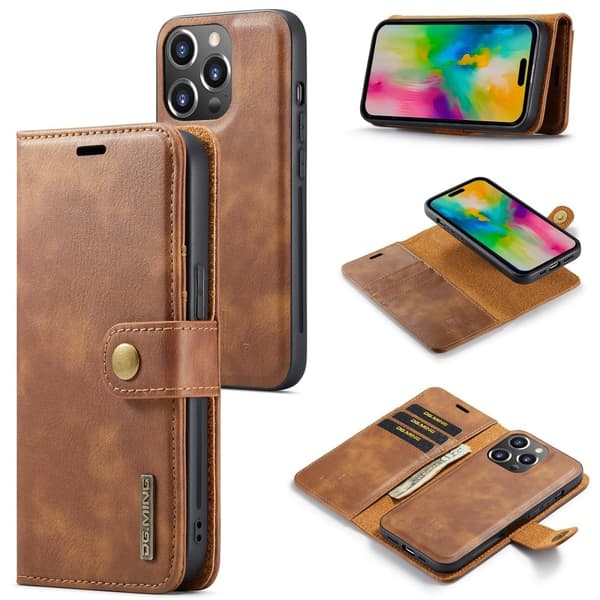 DG.MING iPhone 16 Pro Max 2-i-1 etui med pung - Brun