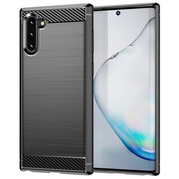 Carbon Flex Suojakotelo Samsung Galaxy Note 10 - Musta