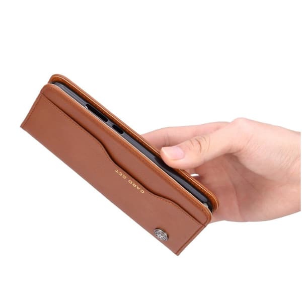 Huawei P20 Lite auto-absorberende PU læder flip etui - Brun