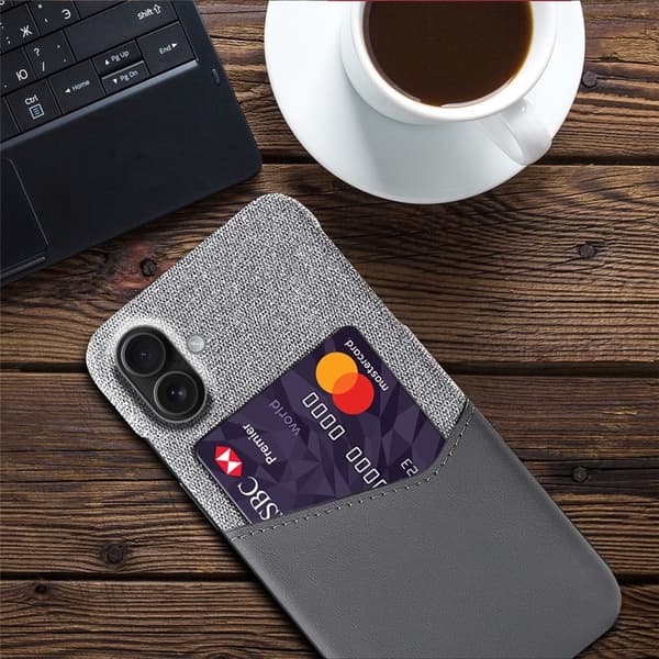 Bofink iPhone 17 cover med kortholder - Grå