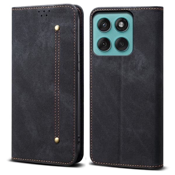 Jeans Motorola Edge 60 Pro flip etui - Sort