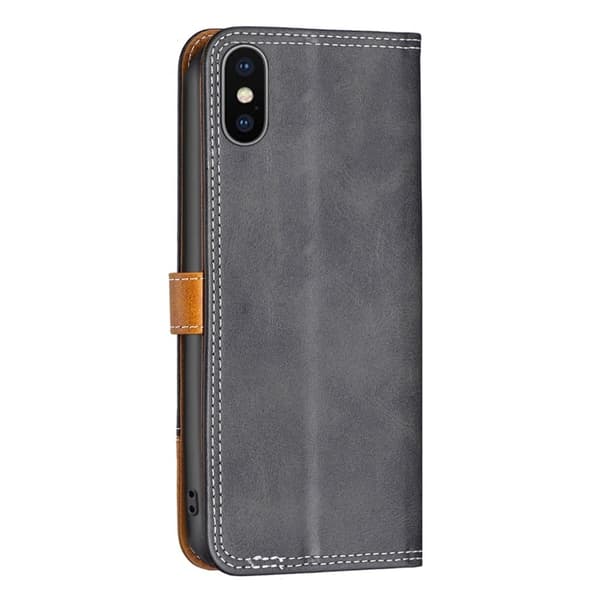 BINFEN tofarget læretui for iPhone Xs - Svart