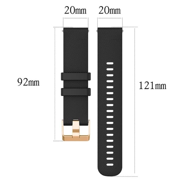20 mm universal silikonrem med teksturmønster - Hvit