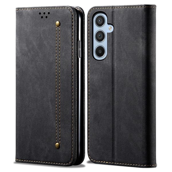Jeans Samsung Galaxy A24 4G Flip Etui - Sort