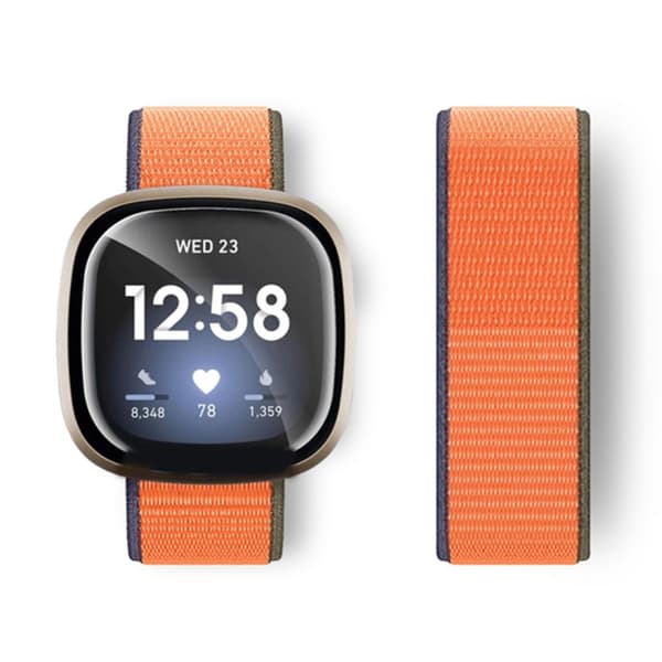 Fitbit Sense / Versa 3 nylonhihna - Oranssi