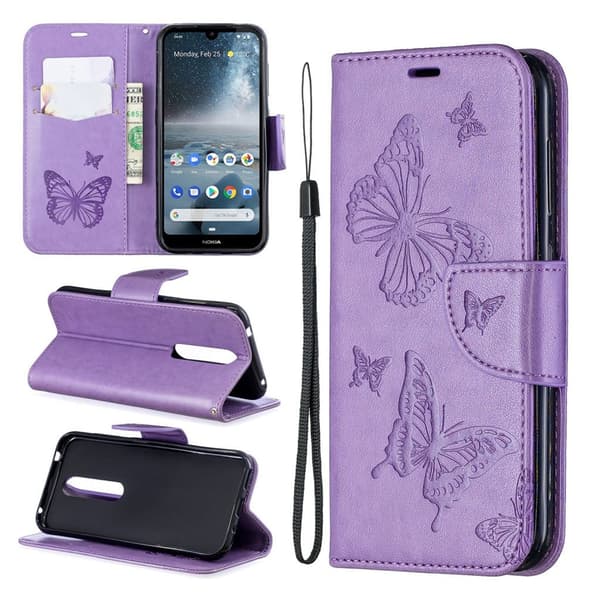 Butterfly Nokia 4.2 etui - Lilla