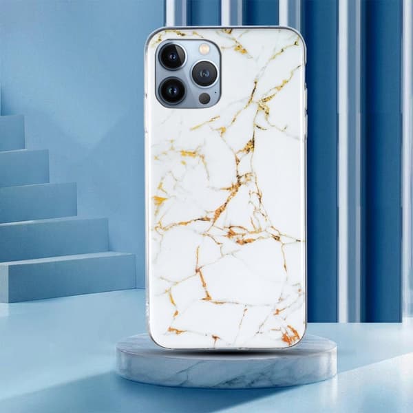 Marble iPhone 13 Pro Etui - Hvit