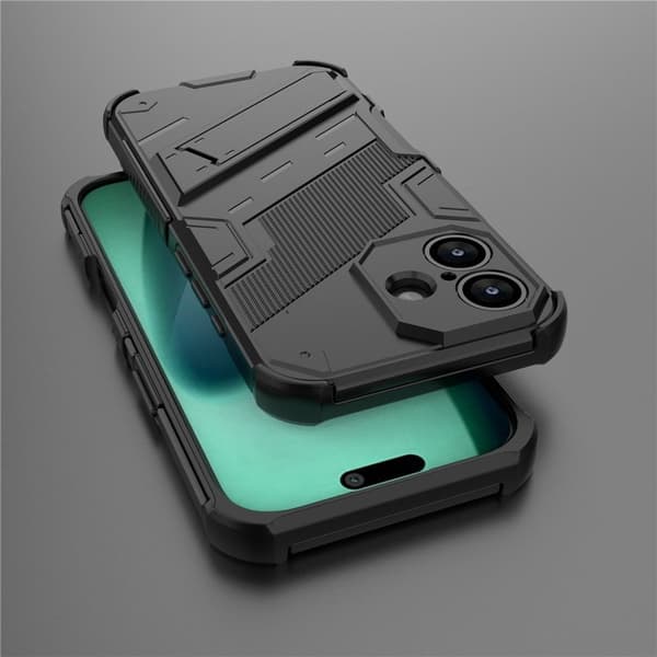 Støtsikkert hybriddeksel med et moderne preg for iPhone 17 - Svart