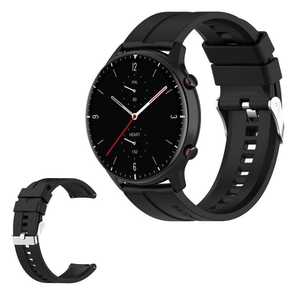 22mm silicone watchband for Amazfit devices - Black