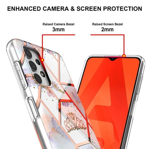 Marmordesign Samsung Galaxy A32 5G deksel - Marmor / Krone