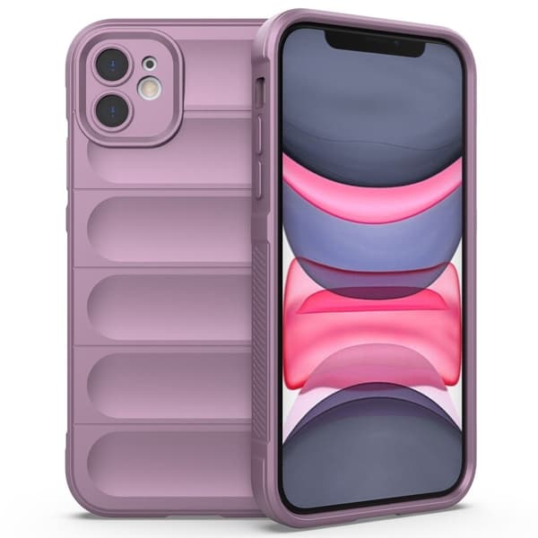 Blødt grebsformet iPhone 11 cover - Lyselilla