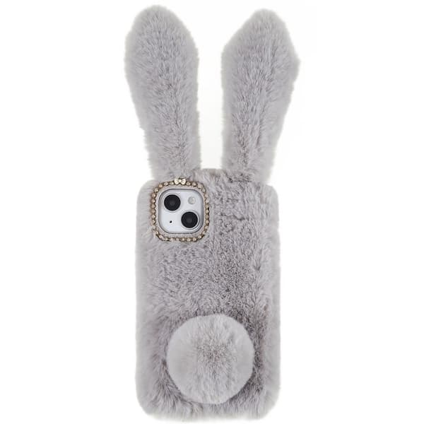 Fluffy Rabbit iPhone 14 Plus Cover - Sølv/Grå