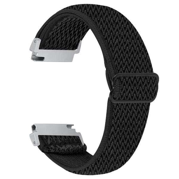 SyncUp Kids Watch Elastic Soft Nylon Sport Strap Wavy Pattern Watch Band - Sort