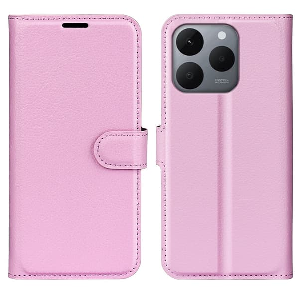 Klassisk Realme 15T flip etui - Lyserød