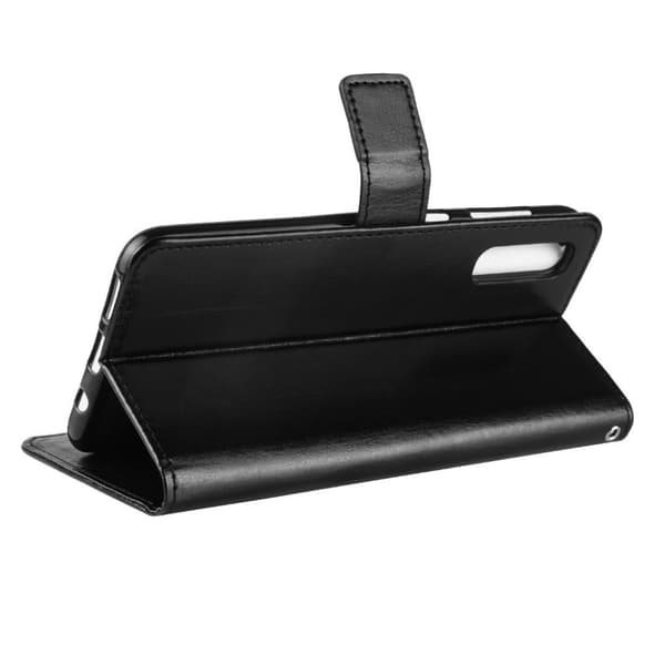Crazy Horse Samsung Galaxy A50 læder etui - Sort
