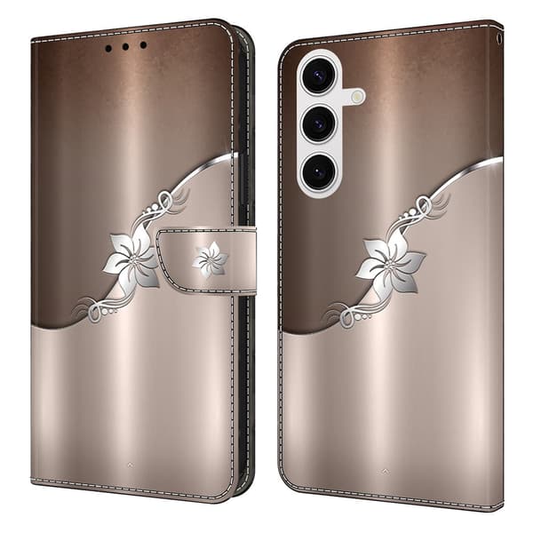 Wonderland Samsung Galaxy S26 Plus flip-etui - Sølvblomst