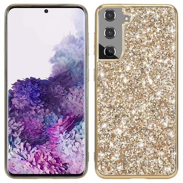 Glitter Samsung Galaxy S22 Plus deksel - Gull