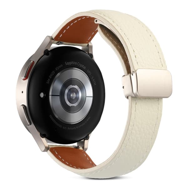 20mm Universal aitoa nahkaa kellon hihna - Beige