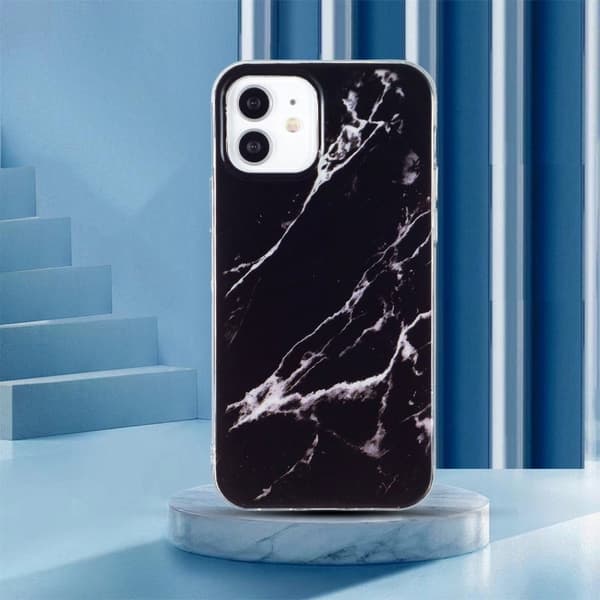 Marble iPhone 12 Mini Suojakotelo - Musta