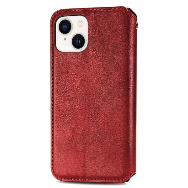Læretui med A Stilfull Rhombus Imprint til iPhone 15 - Rød