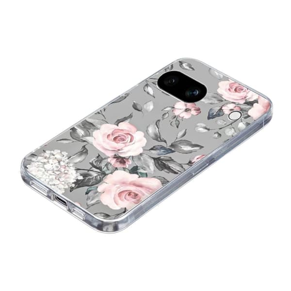 Vibe Google Pixel 9a deksel - Blomster Med Grå Bakgrunn