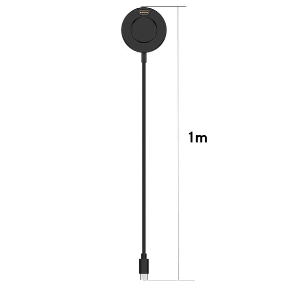 1 m Type-C opladerkabel med rund base til Garmin-ur