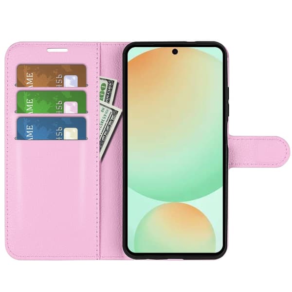 Klassisk Samsung Galaxy S25 FE flip etui - Lyserød