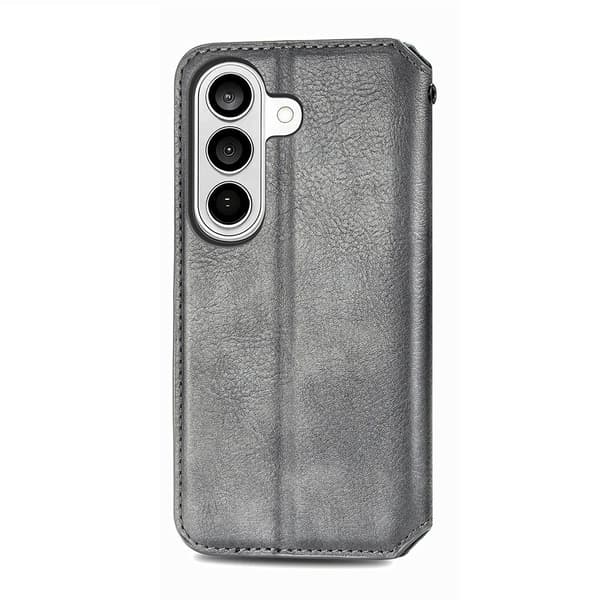 Läder Samsung Galaxy A37 fodral med romb-design - Grå